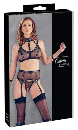 Cottelli Collection Bondage komplet siateczkowy czarny L z regulacją