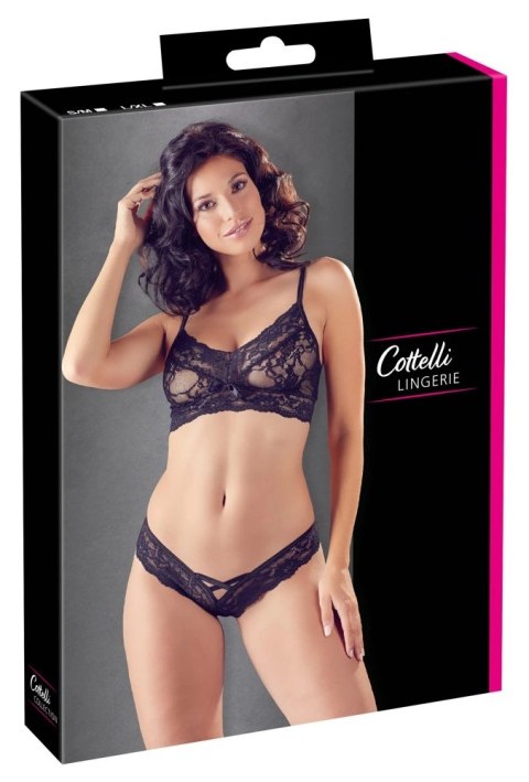 Cottelli Collection Lingerie komplet koronkowy czarny L/XL Cottelli Collection Lingerie komplet koronkowy czarny L/XL