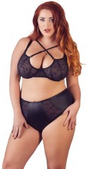 Cottelli Curves Biustonosz z fiszbinami i majtki wysoki stan fiolet 85D/L
