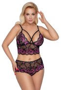 Cottelli Curves Komplet Koronkowy Biustonosz i Majtki XL/2XL Czarny