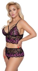 Cottelli Curves Komplet Koronkowy Biustonosz i Majtki XL/2XL Czarny