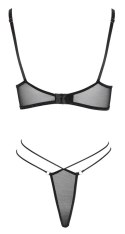 Cottelli LINGERIE komplet siateczkowy biustonosz i stringi L czarny