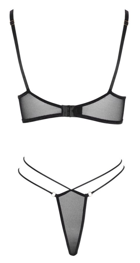 Cottelli LINGERIE komplet siateczkowy biustonosz i stringi L czarny Cottelli LINGERIE komplet siateczkowy biustonosz i stringi L czarny