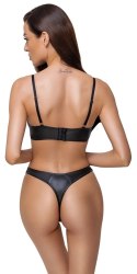 Cottelli Lingerie Set Matowy Czarny 2-częściowy Paseczki 80B/M