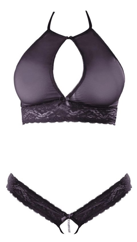Cottelli Lingerie komplet koronkowy biustonosz i otwarte stringi L/XL Cottelli Lingerie komplet koronkowy biustonosz i otwarte stringi L/XL