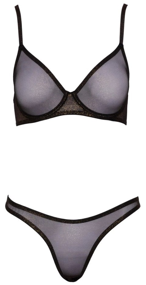 Cottelli Lingerie komplet siateczkowy 2-częściowy z brokatem 85B/L Cottelli Lingerie komplet siateczkowy 2-częściowy z brokatem 85B/L