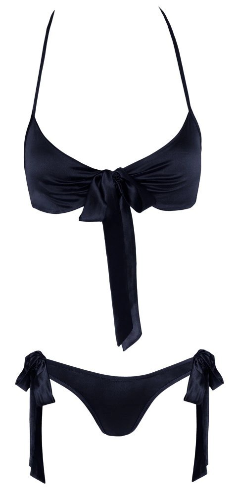 Cottelli Lingerie zestaw 2-częściowy czarny L/XL, kokardki, elastyczny Cottelli Lingerie zestaw 2-częściowy czarny L/XL, kokardki, elastyczny