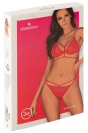 Obsessive Diyosa komplet czerwony M/L z koronką i regulacją