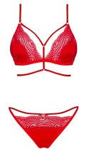 Obsessive Diyosa komplet czerwony M/L z koronką i regulacją