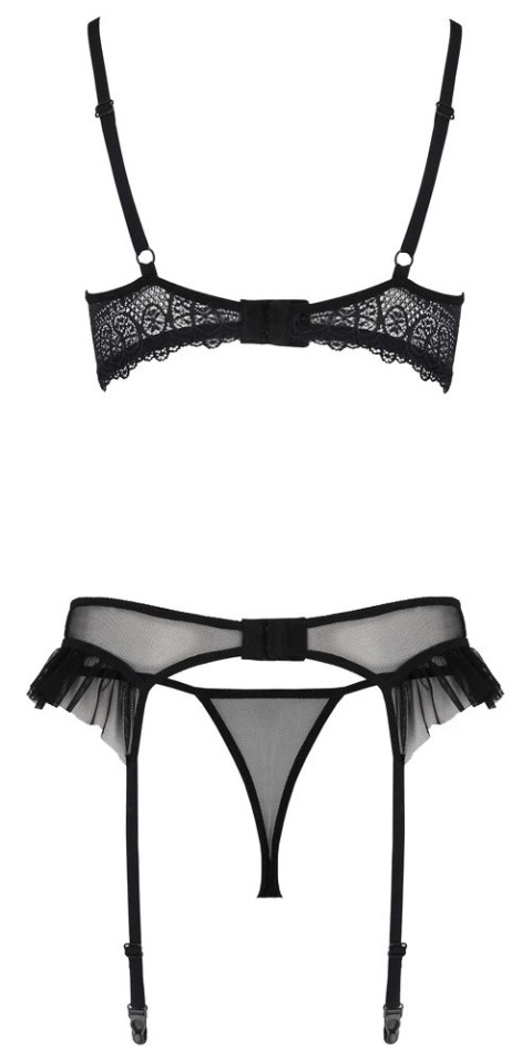 Passion Kerria L/XL - zestaw z otwartym biustonoszem i pasem Eco Passion Kerria L/XL - zestaw z otwartym biustonoszem i pasem Eco
