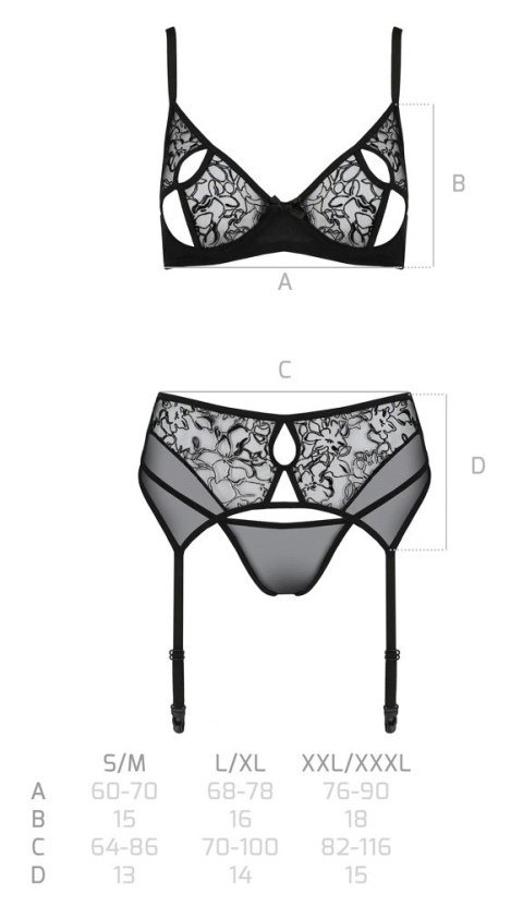 Passion Primula Eco Komplet 3-częściowy Czarny L/XL z Regulacją Passion Primula Eco Komplet 3-częściowy Czarny L/XL z Regulacją