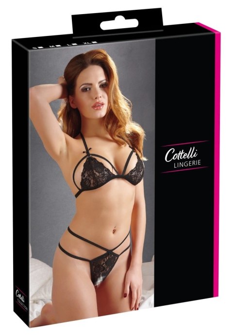 Cottelli Collection Zestaw Bielizny Koronkowej XL Czarny z Ozdobami Cottelli Collection Zestaw Bielizny Koronkowej XL Czarny z Ozdobami