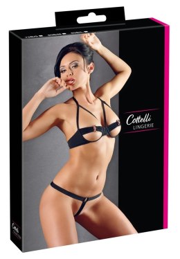 Cottelli Collection Zestaw Bielizny Otwarty Biustonosz + Stringi Czarny 85B/L