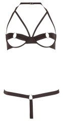 Cottelli Collection Zestaw Bielizny Otwarty Biustonosz + Stringi Czarny 85B/L