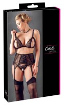 Cottelli Curves 3-częściowy zestaw koronkowy czarny 2XL
