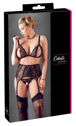 Cottelli Curves 3-częściowy zestaw koronkowy czarny 2XL