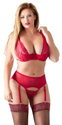 Cottelli Curves zestaw bielizny koronkowej czerwony 95F/2XL