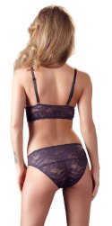 Cottelli Lingerie komplet koronkowy biustonosz i figi L czarny haftki