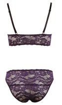 Cottelli Lingerie komplet koronkowy biustonosz i figi L czarny haftki