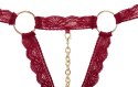 Cottelli Lingerie komplet koronkowy czerwony z elementami metalowymi S/M
