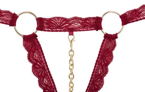 Cottelli Lingerie komplet koronkowy czerwony z elementami metalowymi S/M Cottelli Lingerie komplet koronkowy czerwony z elementami metalowymi S/M