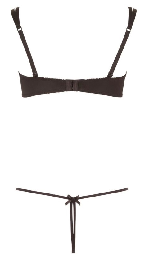 Cottelli Lingerie komplet paskowy czarny S dwuczęściowy haft Cottelli Lingerie komplet paskowy czarny S dwuczęściowy haft
