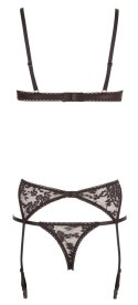 Cottelli Lingerie zestaw koronkowy 3-częściowy czarny 75B/S
