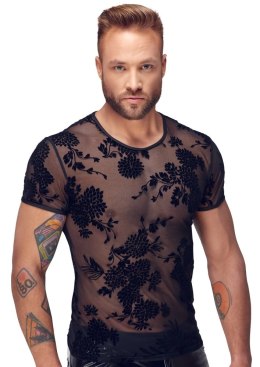 Noir Koszulka Męska Prześwitująca 2XL Kwiatowy Wzor Aksamitny