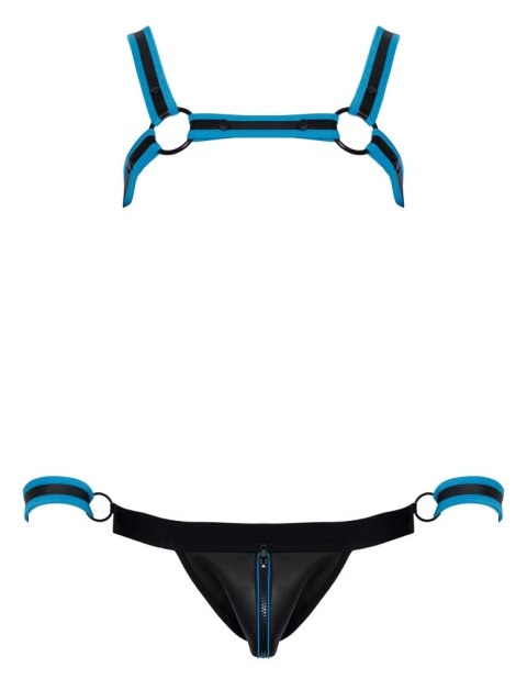 Svenjoyment Bondage uprząż męska z jockiem i mankietami 2XL czarna Svenjoyment Bondage uprząż męska z jockiem i mankietami 2XL czarna