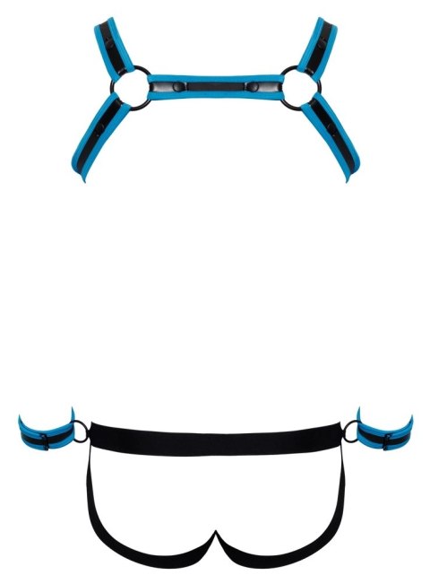 Svenjoyment Bondage uprząż męska z jockiem i mankietami 2XL czarna Svenjoyment Bondage uprząż męska z jockiem i mankietami 2XL czarna