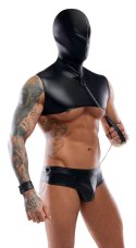 Svenjoyment Bondage zestaw męski matowy czarny 2XL z kapturem i akcesoriami