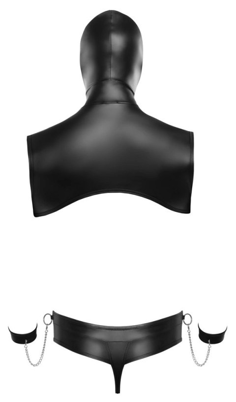 Svenjoyment Bondage zestaw męski matowy czarny 2XL z kapturem i akcesoriami Svenjoyment Bondage zestaw męski matowy czarny 2XL z kapturem i akcesoriami