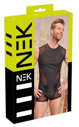 NEK Koszulka bez rękawow XL czarna z siateczkowymi wstawkami