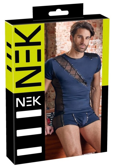 NEK Koszulka męska mikrofibra Powernet niebiesko-czarna 2XL NEK Koszulka męska mikrofibra Powernet niebiesko-czarna 2XL
