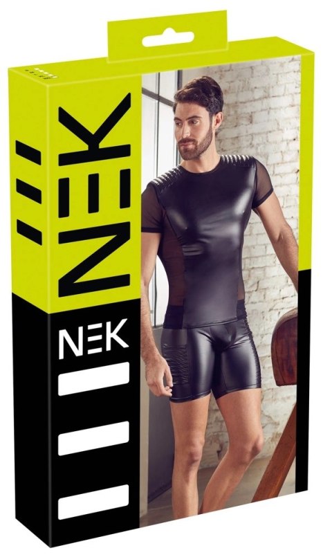 NEK Męska Koszulka Matowa z Siateczką 2XL Czarna Anatomiczna NEK Męska Koszulka Matowa z Siateczką 2XL Czarna Anatomiczna