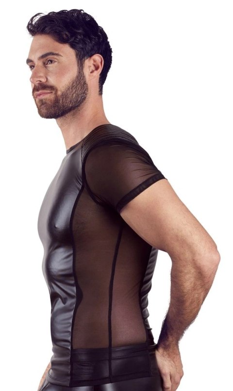 NEK Męska Koszulka Matowa z Siateczką 2XL Czarna Anatomiczna NEK Męska Koszulka Matowa z Siateczką 2XL Czarna Anatomiczna