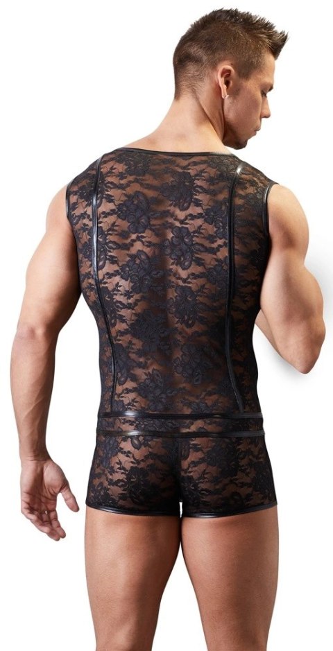 Svenjoyment Body Męskie XL Kwiecista Koronka Czarny Wetlook Zamek Svenjoyment Body Męskie XL Kwiecista Koronka Czarny Wetlook Zamek