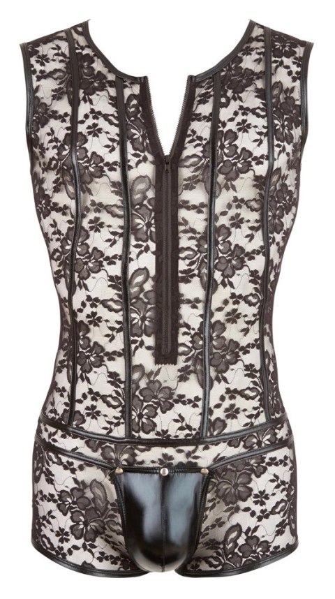 Svenjoyment Body Męskie XL Kwiecista Koronka Czarny Wetlook Zamek Svenjoyment Body Męskie XL Kwiecista Koronka Czarny Wetlook Zamek
