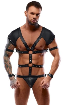 Svenjoyment Bondage Body Męskie Czarny L Regulowane Paski