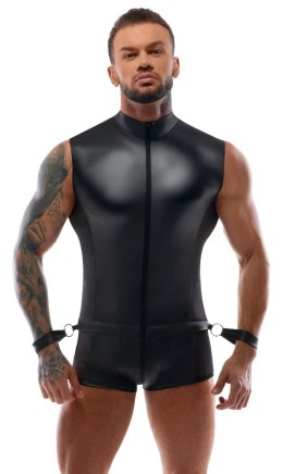 Svenjoyment Bondage Kombinezon matowy S z mankietami na nadgarstki