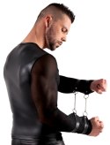 Svenjoyment Bondage Koszulka Powernet XL z Matowymi Wstawkami i Kajdankami