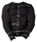 Svenjoyment Bondage Koszulka Powernet XL z Matowymi Wstawkami i Kajdankami