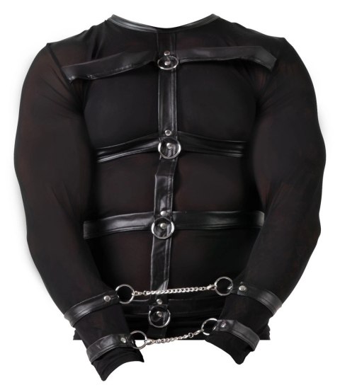 Svenjoyment Bondage Koszulka Powernet XL z Matowymi Wstawkami i Kajdankami Svenjoyment Bondage Koszulka Powernet XL z Matowymi Wstawkami i Kajdankami