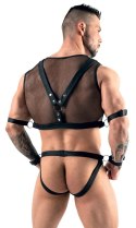 Svenjoyment Bondage komplet siateczkowy męski czarny M z paskami