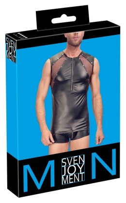 Svenjoyment Tank Top męski czarny matowy L z zamkiem i siatką