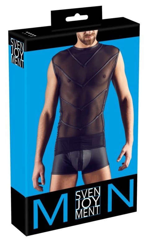 Svenjoyment Top Męski Siateczkowy Bezrękawnik Matowy Czarny 2XL Svenjoyment Top Męski Siateczkowy Bezrękawnik Matowy Czarny 2XL