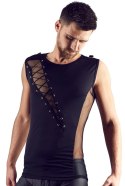 Svenjoyment Top męski czarny XL z siateczką i sznurowaniem