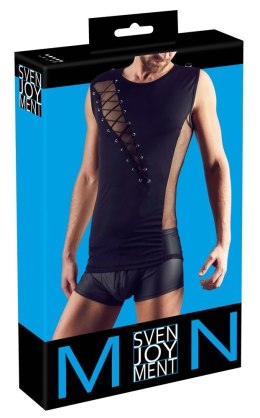 Svenjoyment Top męski czarny sznurowany siateczka 2XL