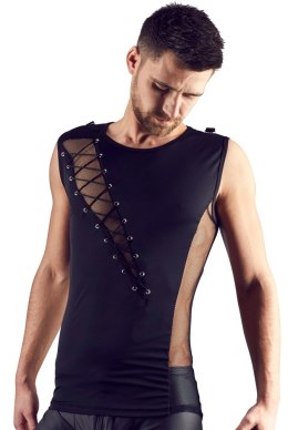 Svenjoyment Top męski czarny sznurowany siateczka 2XL