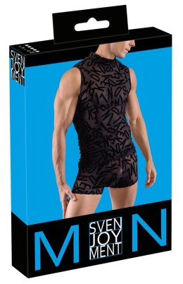 Svenjoyment Top męski siateczkowy z literami czarny XL